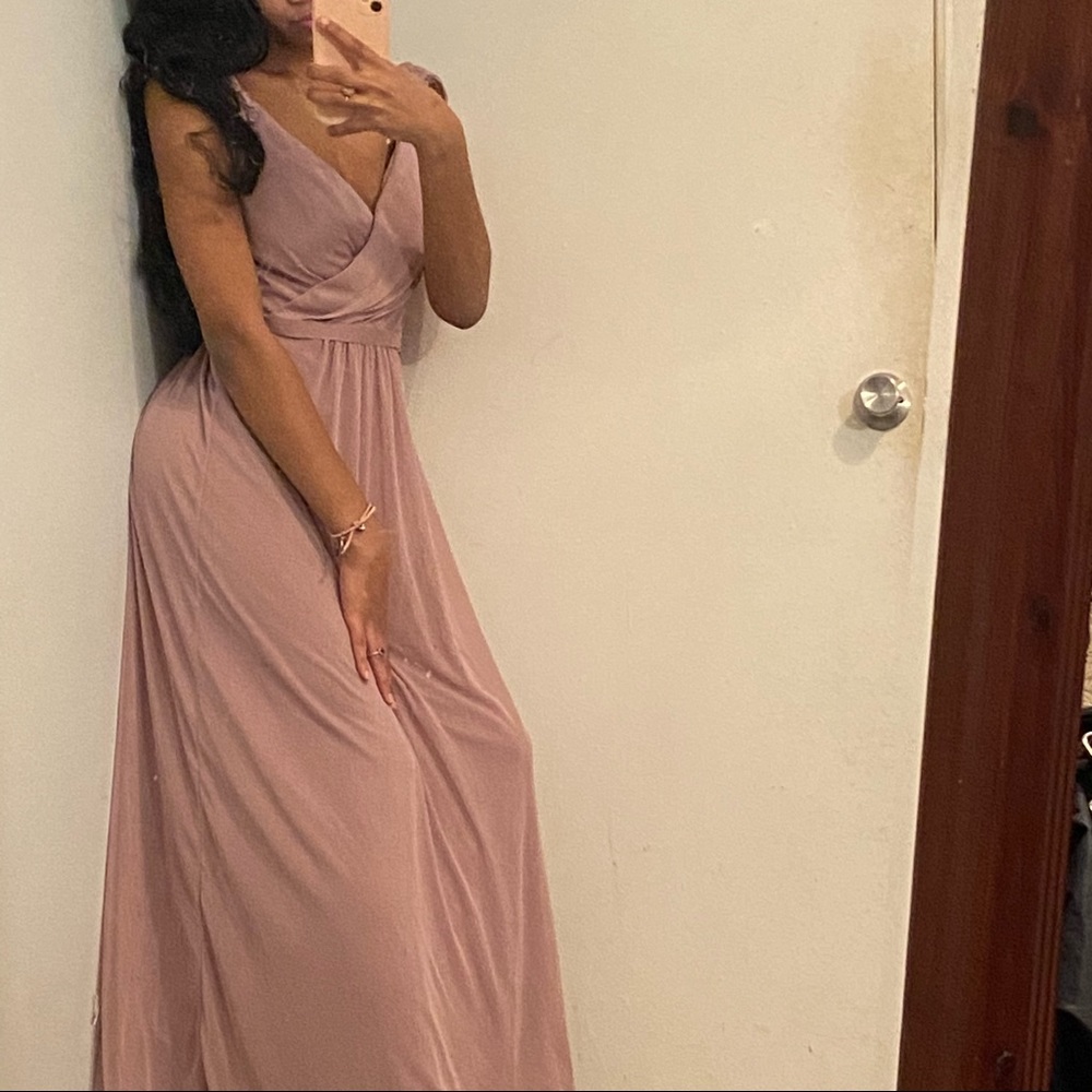 David Bridal Dusty Pink Prom Dress